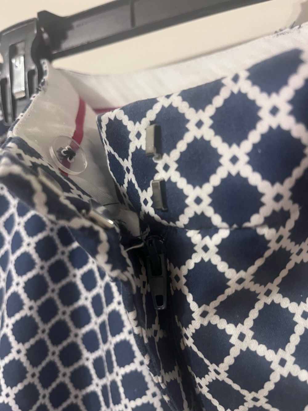 Valerie Stevens Navy & White Geometric Straight Leg Pants - Picture 5 of 5